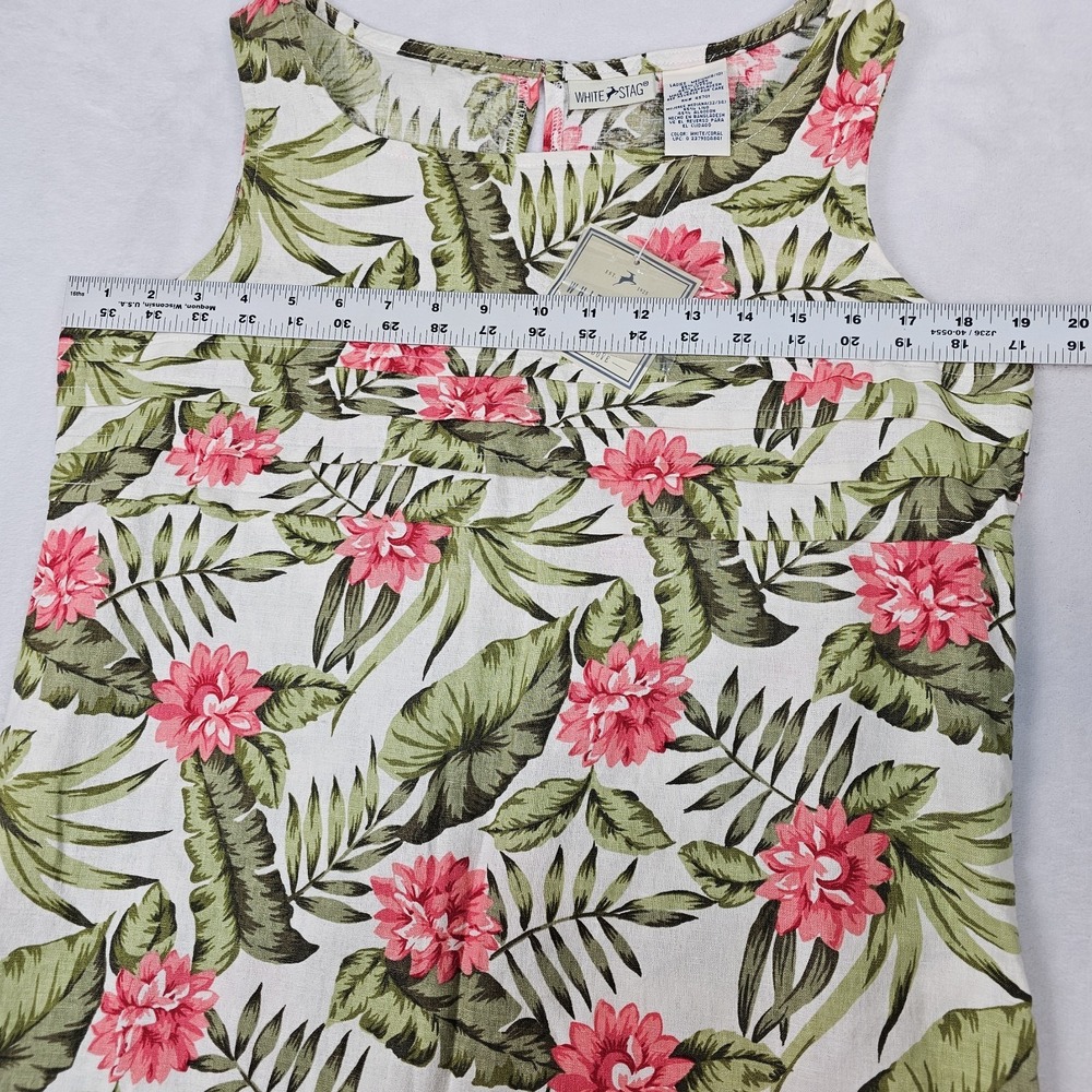 White Stag Tropical Maxi Dress M 8 10 Linen Cotton Floral Slits Resort Wear NWT - Picture 9 of 13